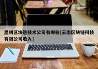 昆明区块链技术公司有哪些[云南区块链科技有限公司收入]