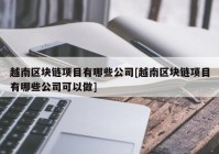 越南区块链项目有哪些公司[越南区块链项目有哪些公司可以做]